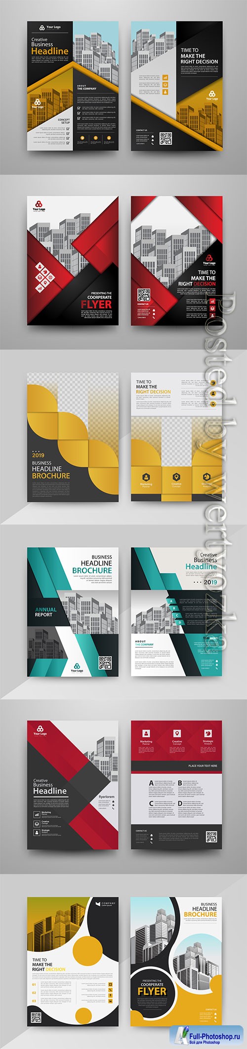 Business vector flyer template design with abstract