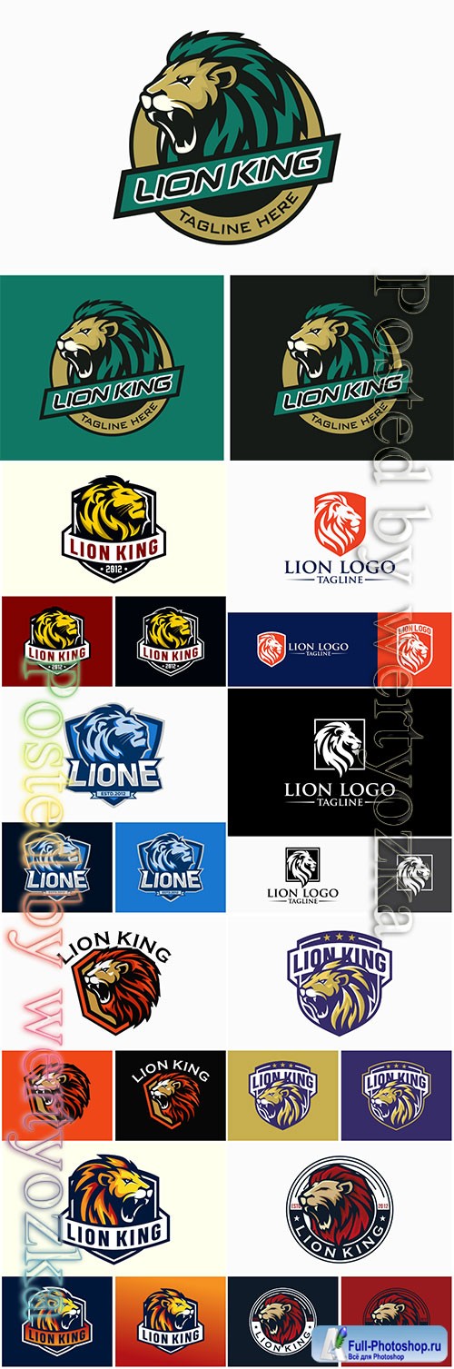Lione logo collection vector illustration