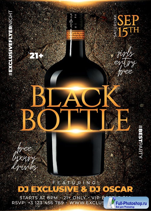 Black_bottle_party - Premium flyer psd template