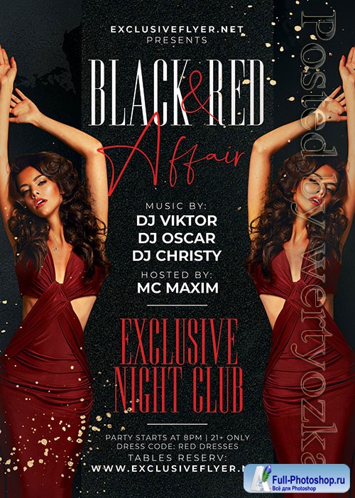 Black and red affair - Premium flyer psd template