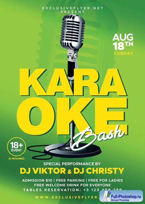 Karaoke bash - Premium flyer psd template