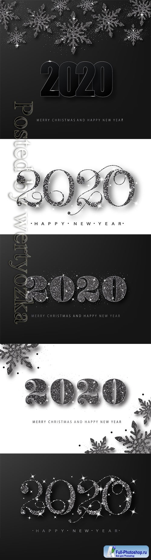 2020 Merry Chistmas and Happy New Year vector illustration # 16