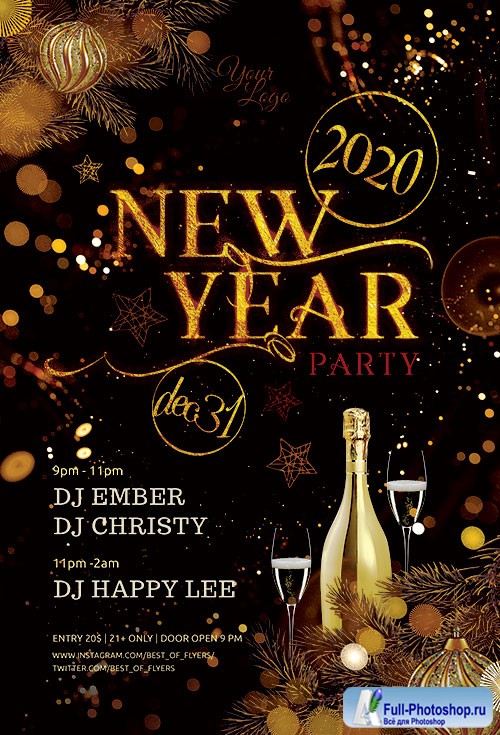 New Year Party 2020 - Premium flyer psd template