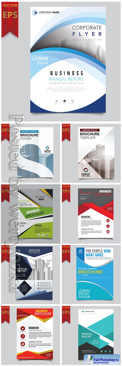 Business vector template for brochure, annual report, magazine # 7