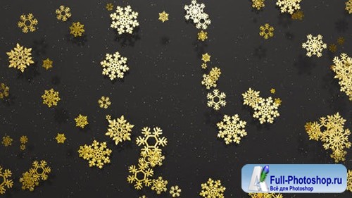 Videohive - Snowflakes Golden Glitter 1 - 
25054154