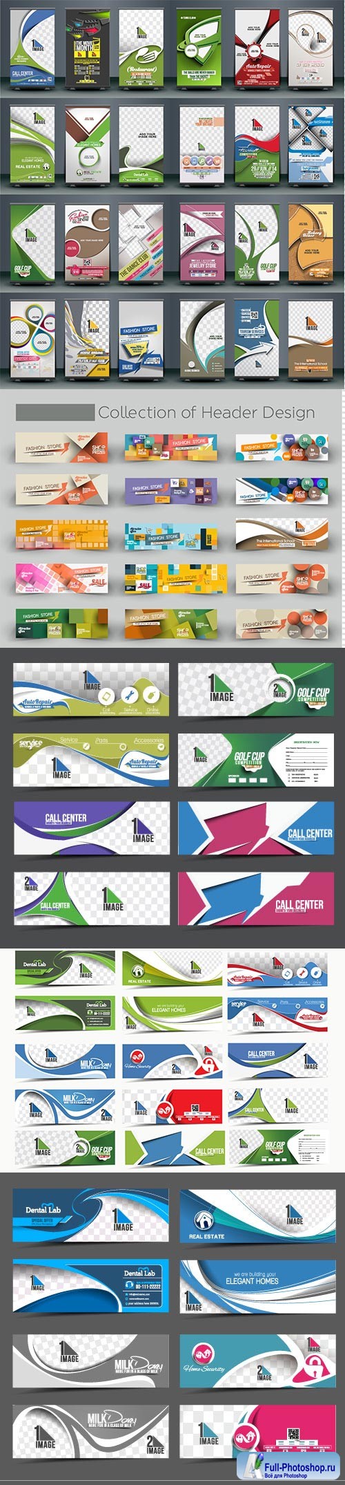 Collection of roll up and business banner template design