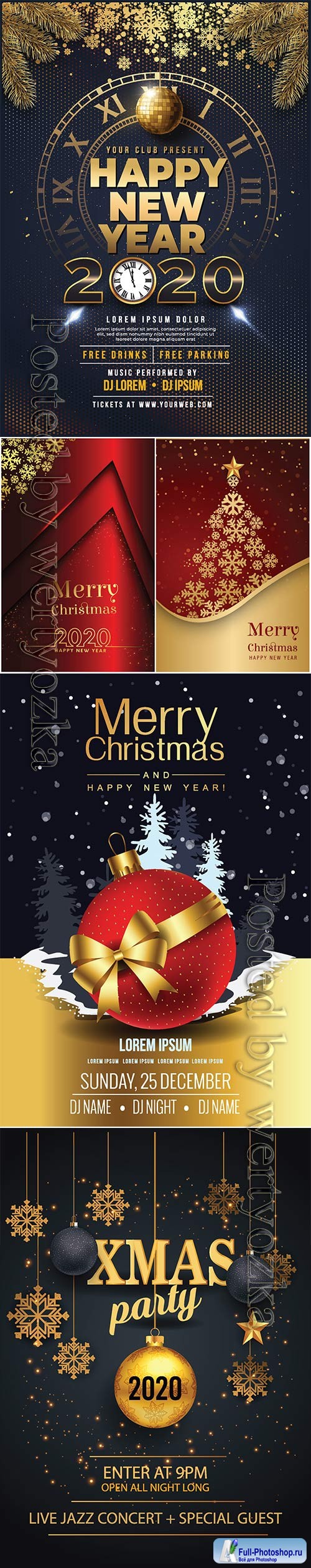 2020 Merry Chistmas and Happy New Year vector illustration # 2