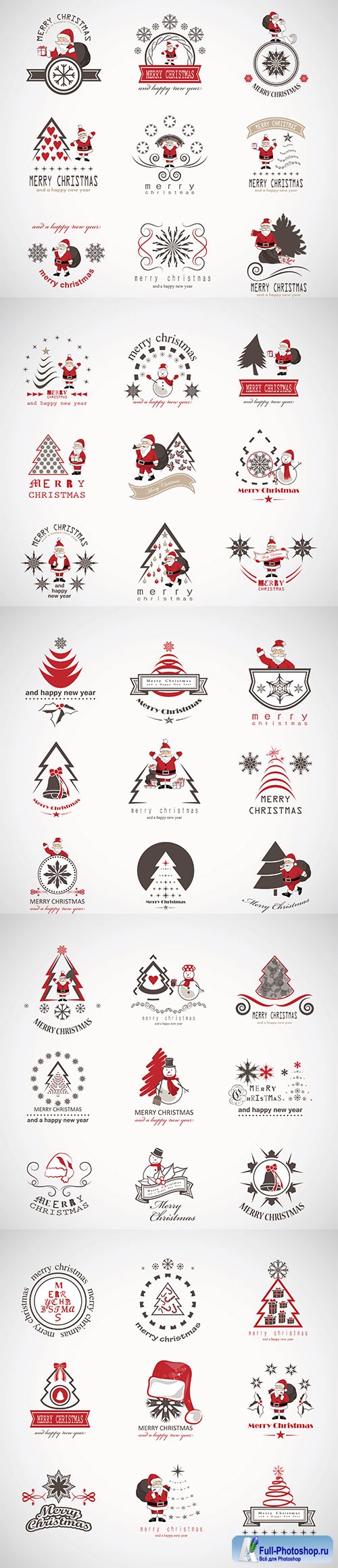 Christmas icons and elements set