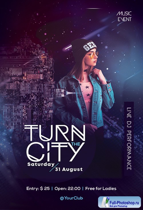 Turn the City - Premium flyer psd template