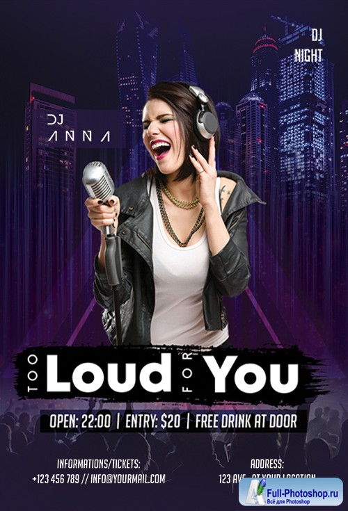 Too Loud - Premium flyer psd template