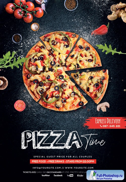 Pizza Restaurant - Premium flyer psd template