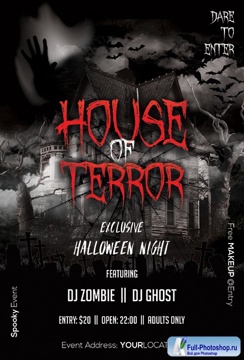 House Of Terror - Premium flyer psd template