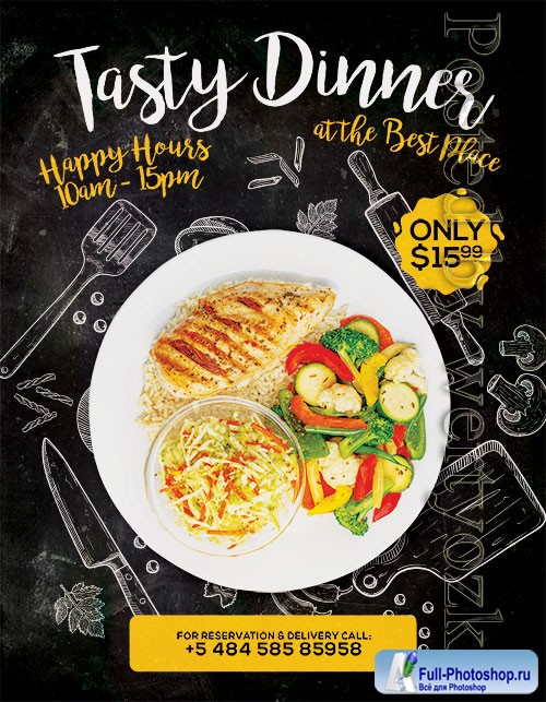Tasty Dinner - Premium flyer psd template