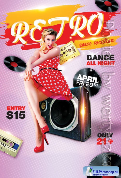 Retro Party - Premium flyer psd template