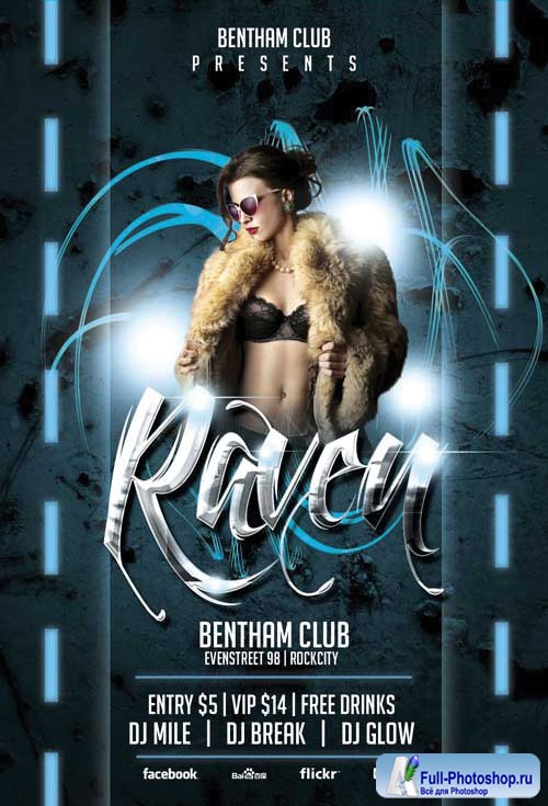 Raven Club - Premium flyer psd template