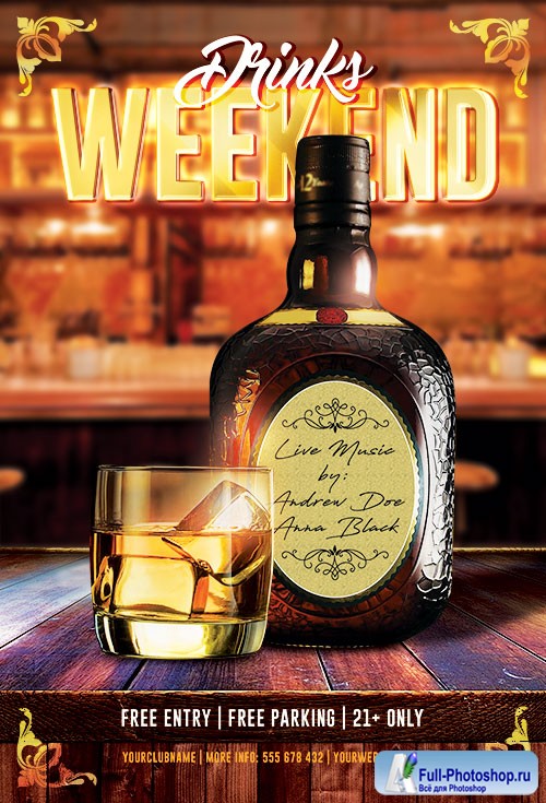 Drinks Weekend - Premium flyer psd template