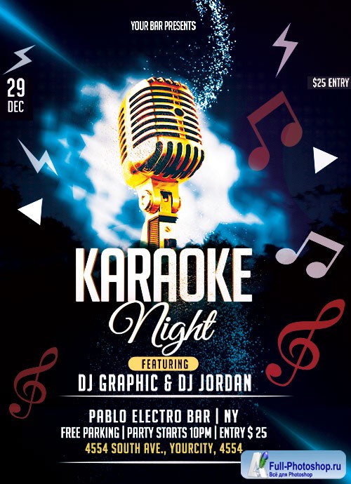 Karaoke Night - Premium flyer psd template