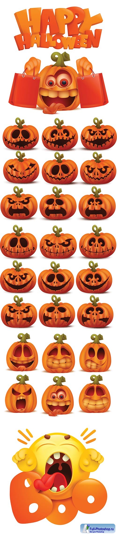 Halloween illustration set in vector