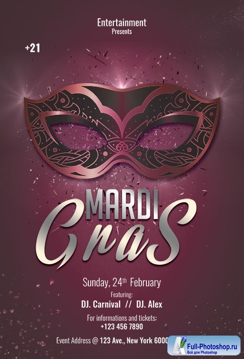 Mardi Gras - Premium flyer psd template