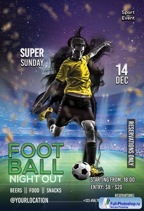 Football Night Out - Premium flyer psd template