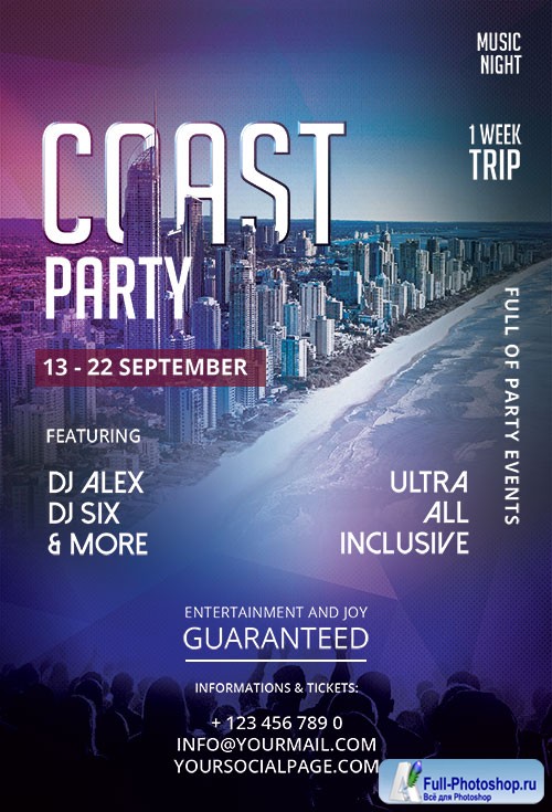 Coast Party - Premium flyer psd template