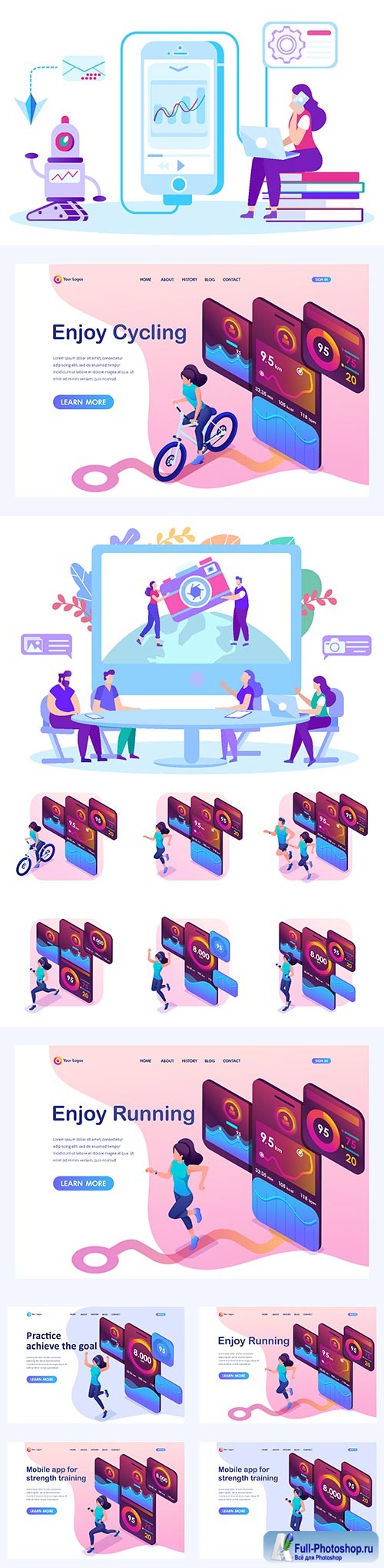 Flat isometric vector 3D concept illustration # 44