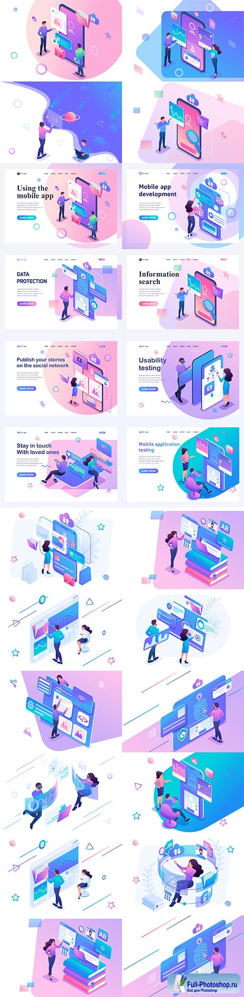 Flat isometric vector 3D concept illustration # 43