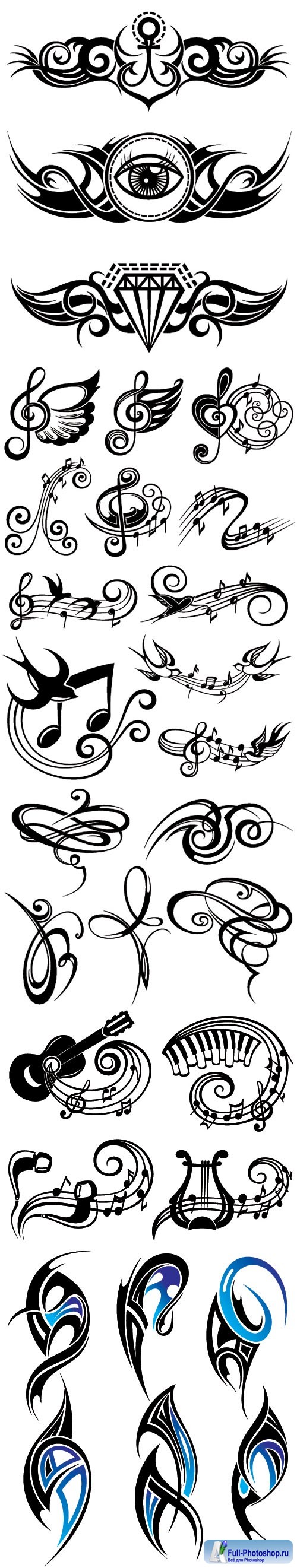 Tattoo patterns in vector