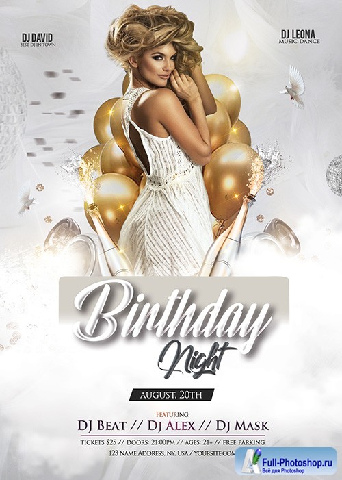 Birthday Party  PSD Flyer Template