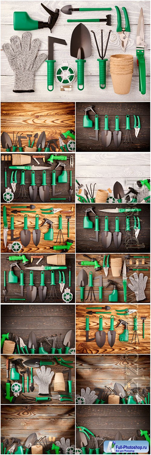 Gardening tools beautiful stock photo
