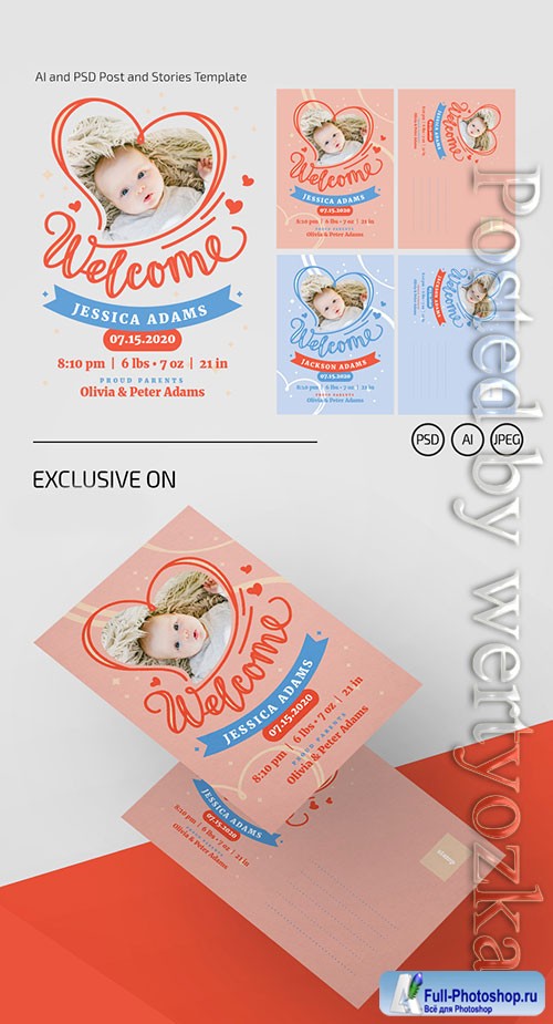 Welcome baby - Premium flyer psd template