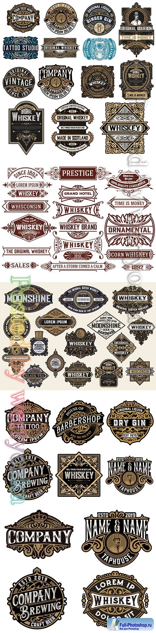Labels and banners vector collection