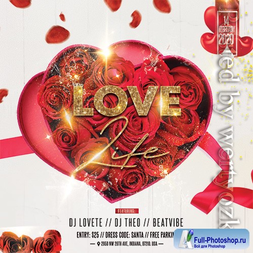 Realistic Valentine's - Premium flyer psd template