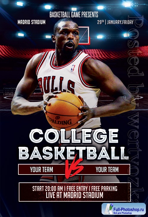 College Basketball - Premium flyer psd template