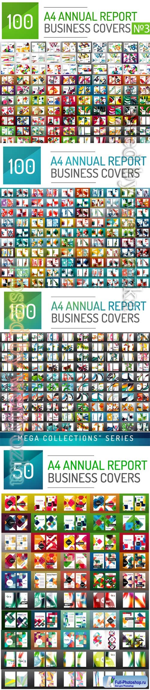 Mega collection business annual report brochure templates