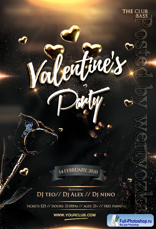 Valentine's Celebration Party - Premium flyer psd template
