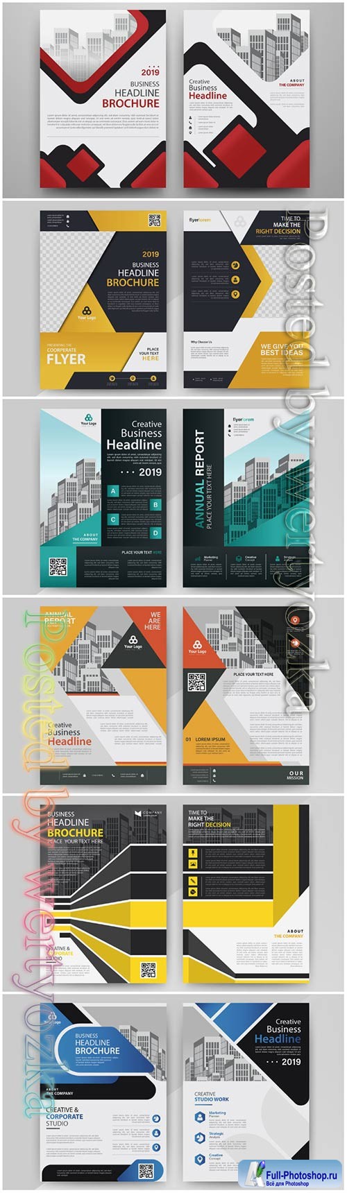 Business abstract vector template for brochure