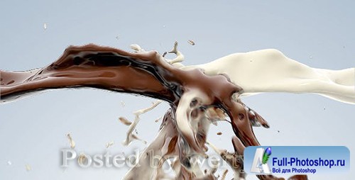 Videohive - Milk and chocolate fluid collision - 
76716