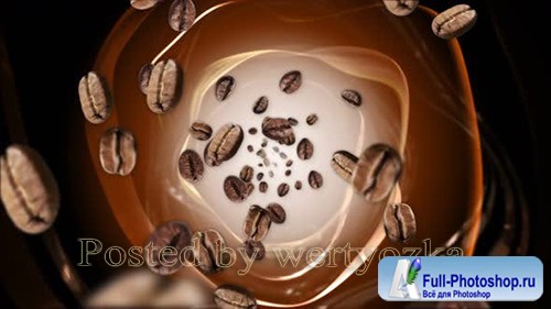 Videohive - Falling Roasted Coffee and Liquid Rings - 
25499850