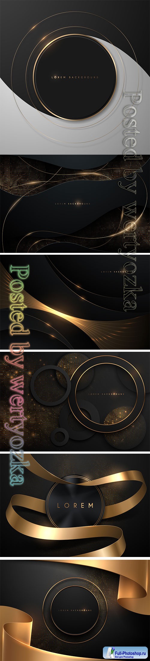 Abstract black and gold vector background