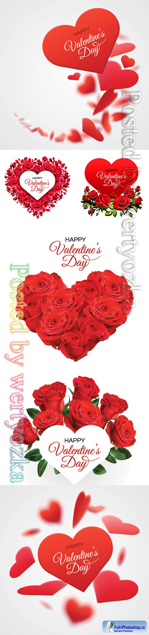 Valentine's Day greeting card template, red roses