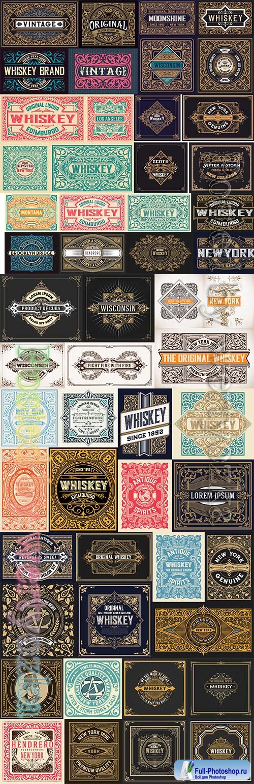 Pack of vector vintage labels