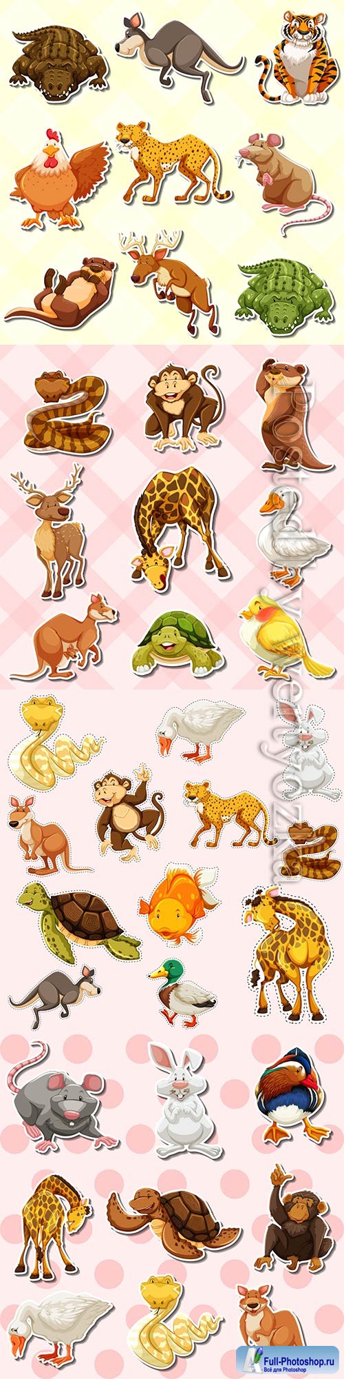 Sticker set with cute animals # 2