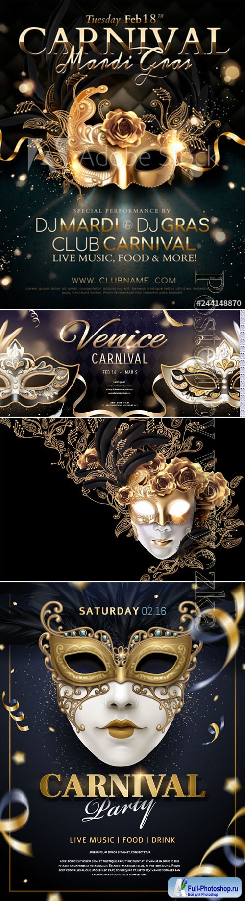 Venice carnival design, Mardi gras
