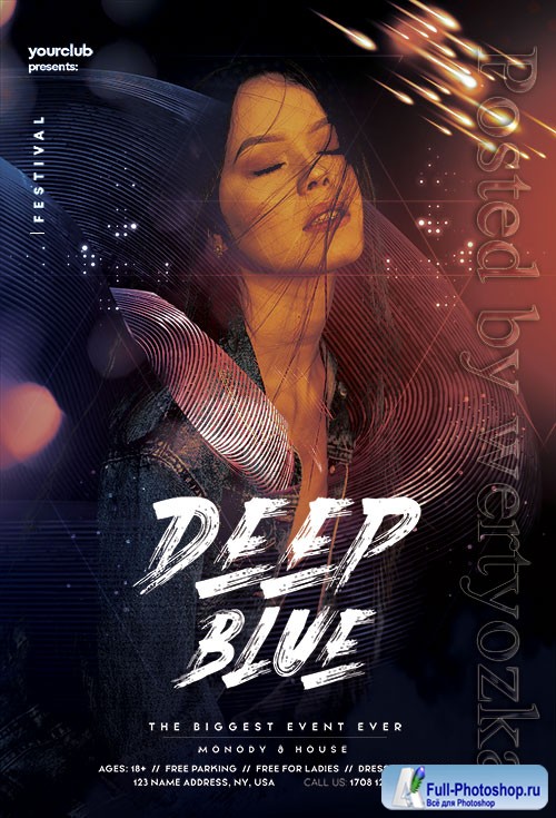 Deep Blue Club - Premium flyer psd template