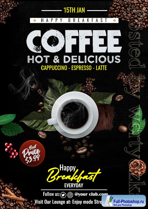 Coffe Delicious - Premium flyer psd template