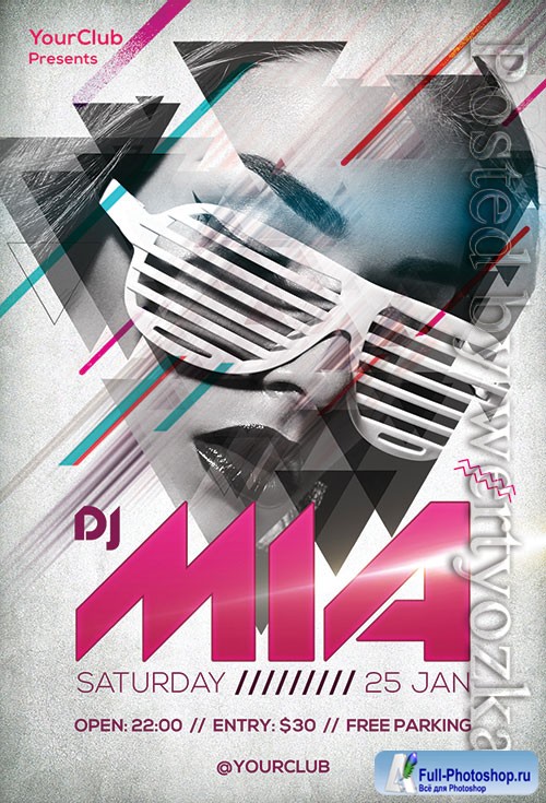 DJ Mia - Premium flyer psd template