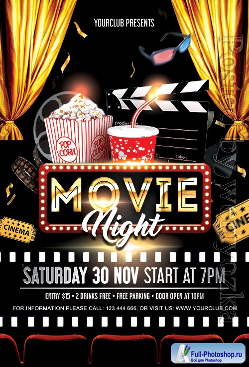 Movie Night - Premium flyer psd template