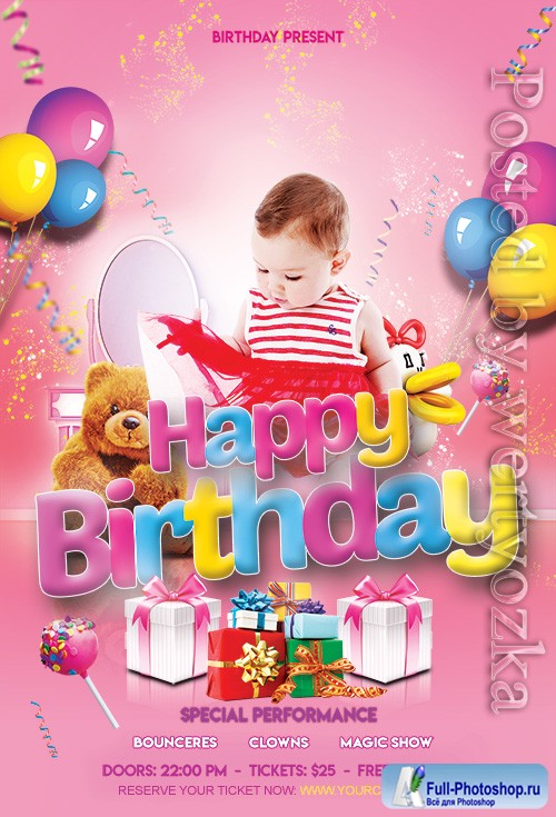 Happy Birthday - Premium flyer psd template