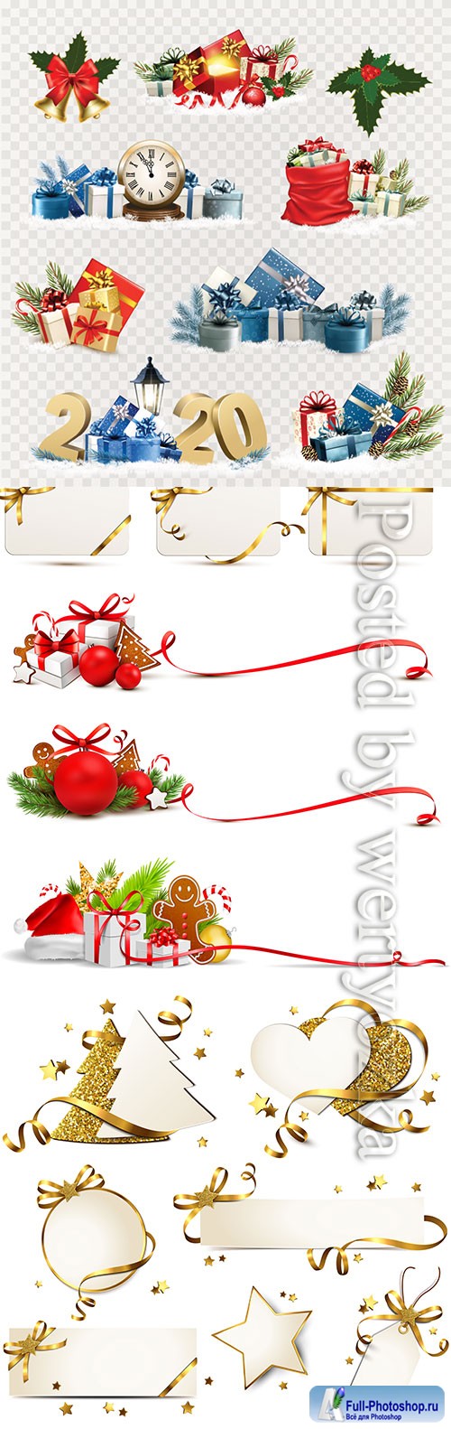 Christmas and New Year holiday elements vector illustration